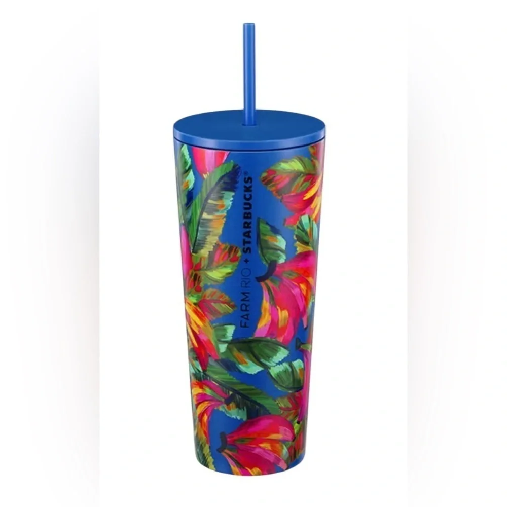 Starbucks + Farm Rio Tropical Blue Tumbler
